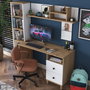 Hanah Home HA115 - 2642 Escritorio de Estudio Nogal y Blanco